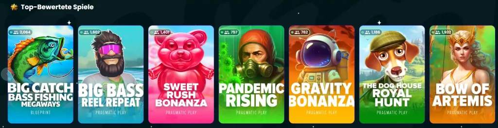 Space Slotz Casino Top-Bewertete Spiele mit Big Bass, Sweet Rush und weiteren Slots